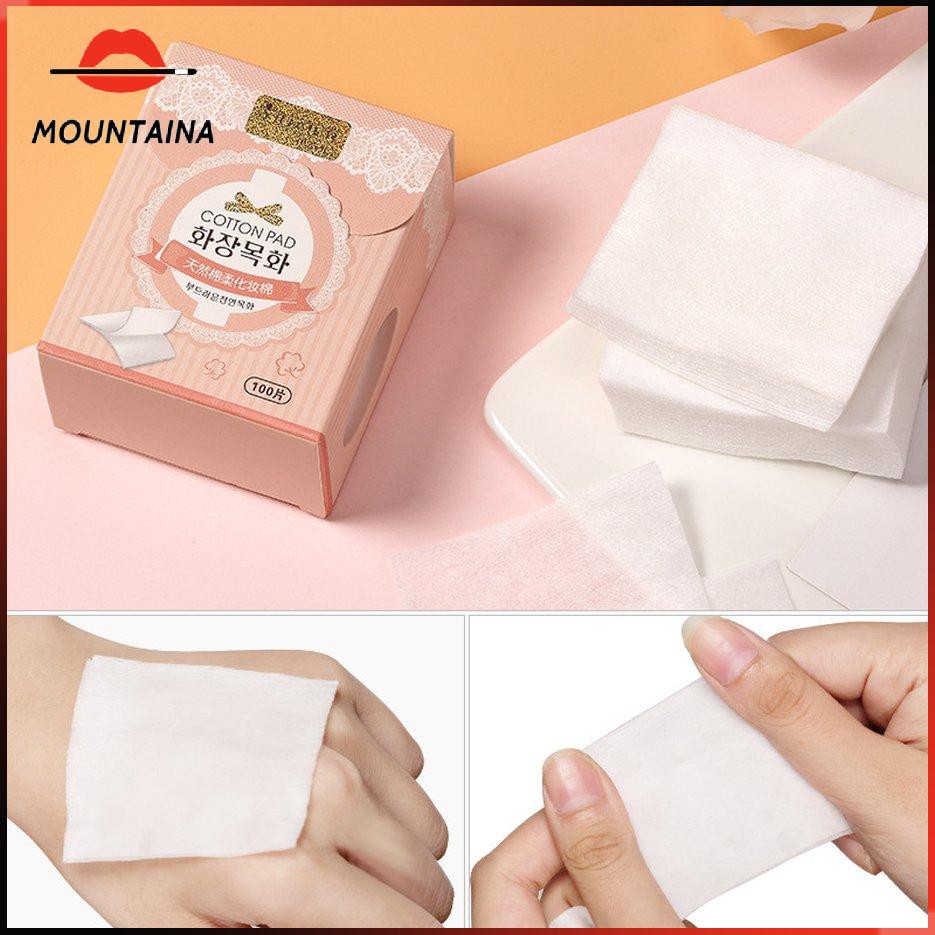 Hộp 100 miếng bông tẩy trang rửa mặt cotton tự nhiên dành cho nữ | BigBuy360 - bigbuy360.vn