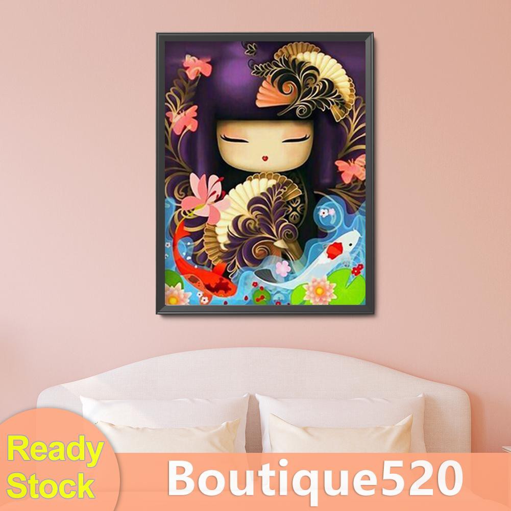 Bộ Tranh Thêu Chữ Thập 3 Sợi 40x50cm Phong Cách Nhật Bản Độc Đáo