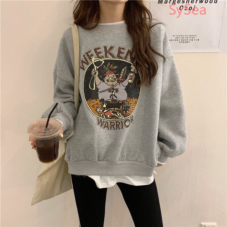 Áo Sweater In Họa Tiết Hoạt Hình Phong Cách Retro Cho Nữ