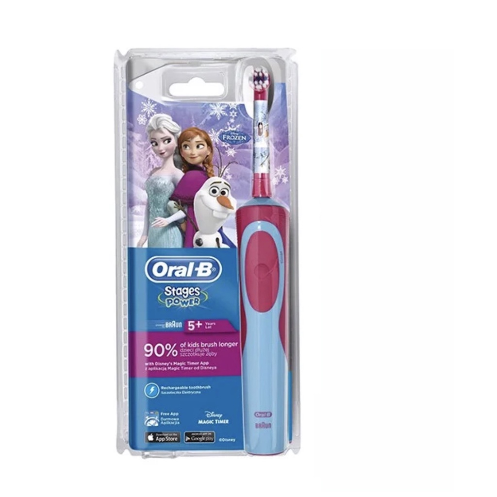 Bàn chải điện cho bé Oral-B Disney Frozen (Bảo Hành 3Tháng+ Tặng kèm 1 nắp bảo vệ đầu bàn chải)