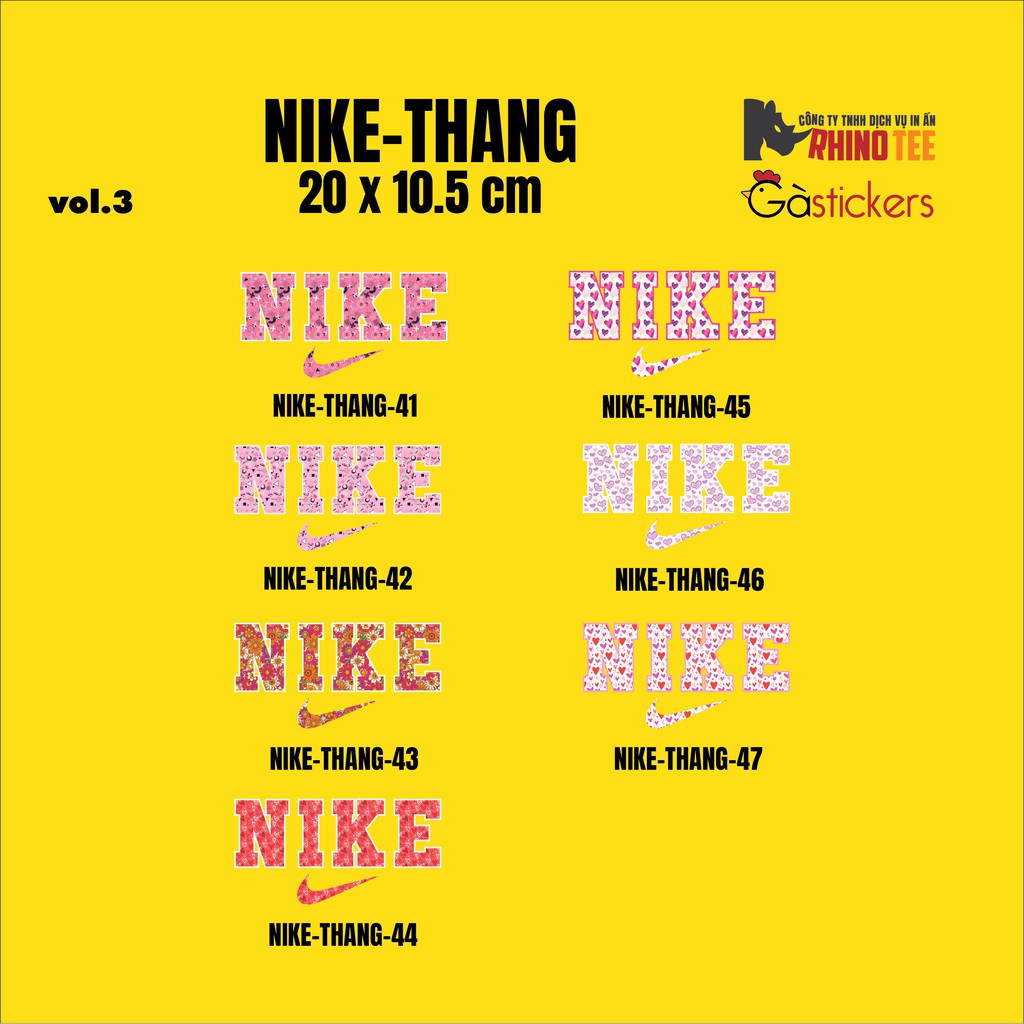 SET 5 LOGO NIKE THẲNG VOL.3 - PHÔI IN PET CHUYỂN NHIỆT SIZE LỚN ÉP ÁO - SỈ VUI LÒNG INBOX