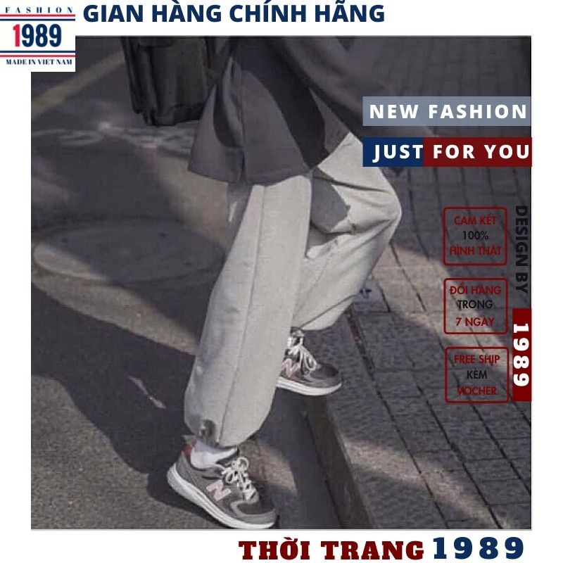Quần nỉ ống BOOM Unisex - Jogger thun trơn cạp chun dáng rộng , mặc ở nhà đi ngủ ulzzang HOT-HER-1989