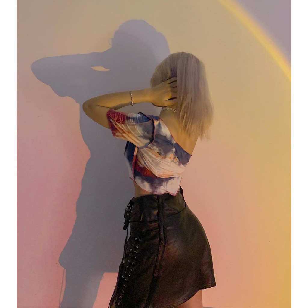 THE FANCE | Váy da đan dây cá tinh thời thượng MOTOR LEATHER SKIRT