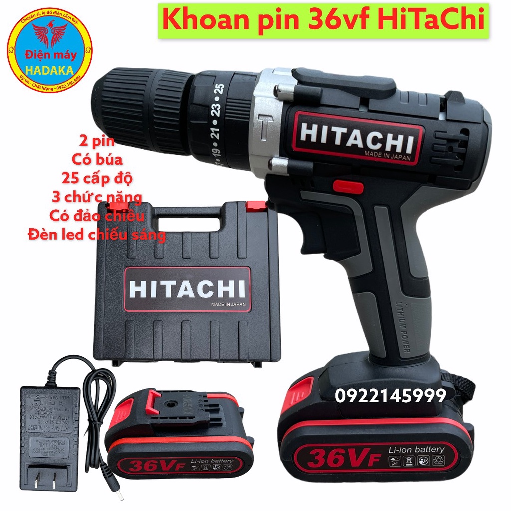 Máy khoan pin HITACHI 26v có búa