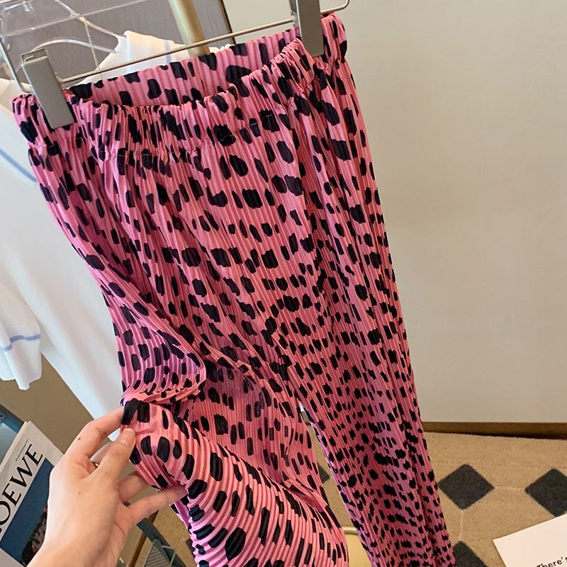 Quần dài Pure Cube lưng cao ống rộng họa tiết chấm bi thời trang mùa hè dành cho nữ