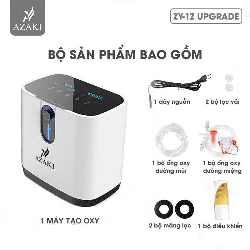 MÁY TẠO OXY TINH KHIẾT CHO GIA ĐÌNH AZAKI ZY-1Z (Upgrade) - Phiên bản nâng cấp mới nhất 2021.