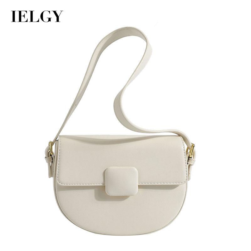 Túi đeo vai IELGY nắp lật hình bán nguyệt phong cách Hàn Quốc đơn giản thời trang cho nữ