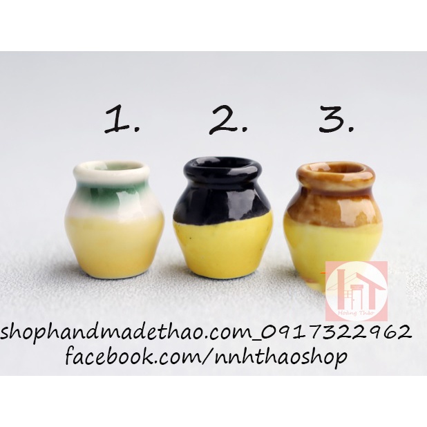 Miniature trang trí mô hình, dollhouse_Bình sứ