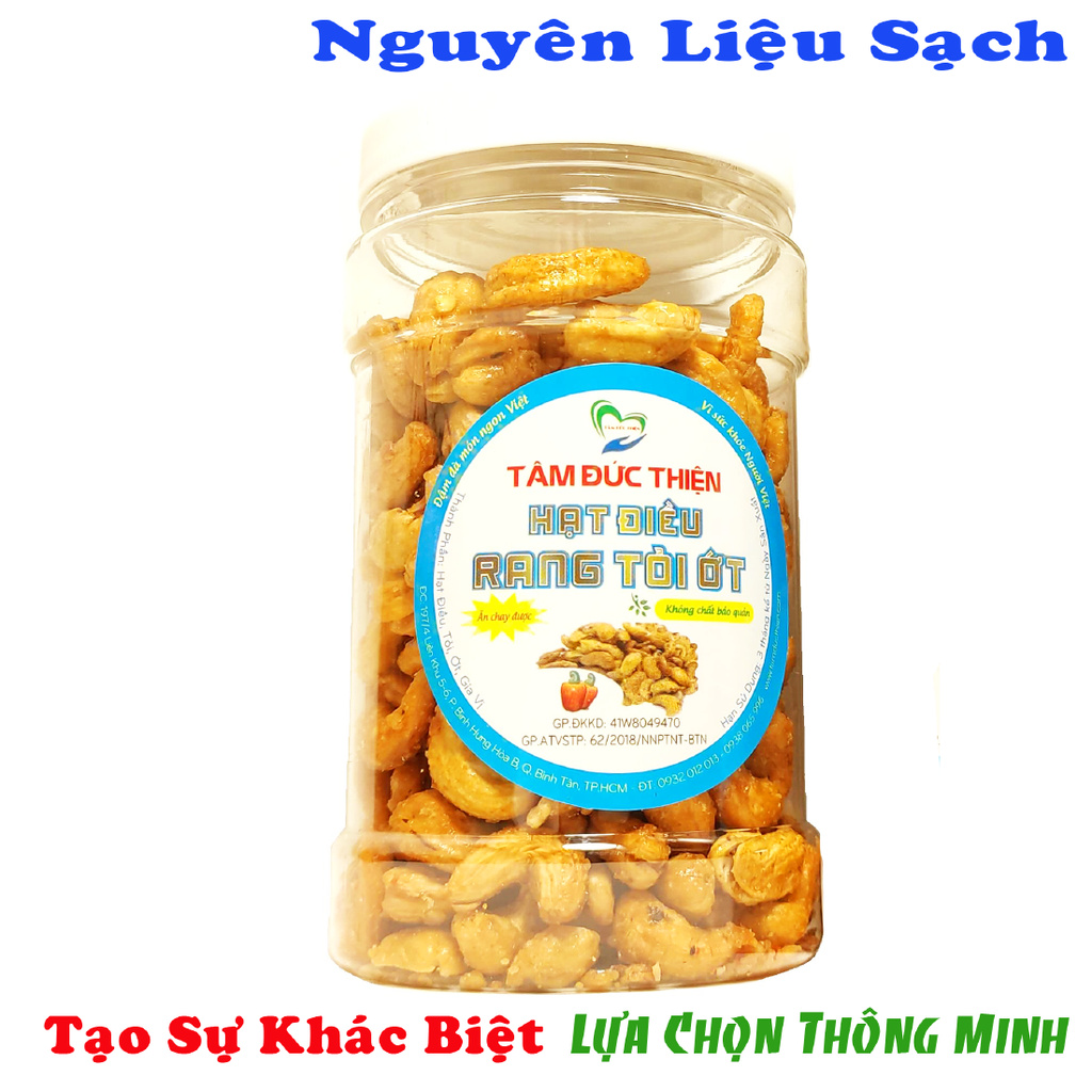Hộp 170GR Hạt Điều Rang Tỏi Ớt[Nguyên Liệu Sạch]Tâm Đức Thiện