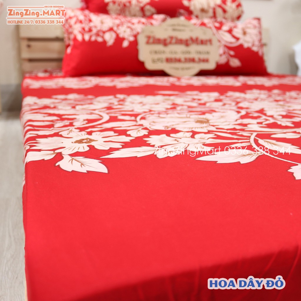 (HÀNG ĐẸP) Bộ Ga Gối Poly Mẫu Hoa Trà Nâu (chọn thêm mẫu khác qua chát)