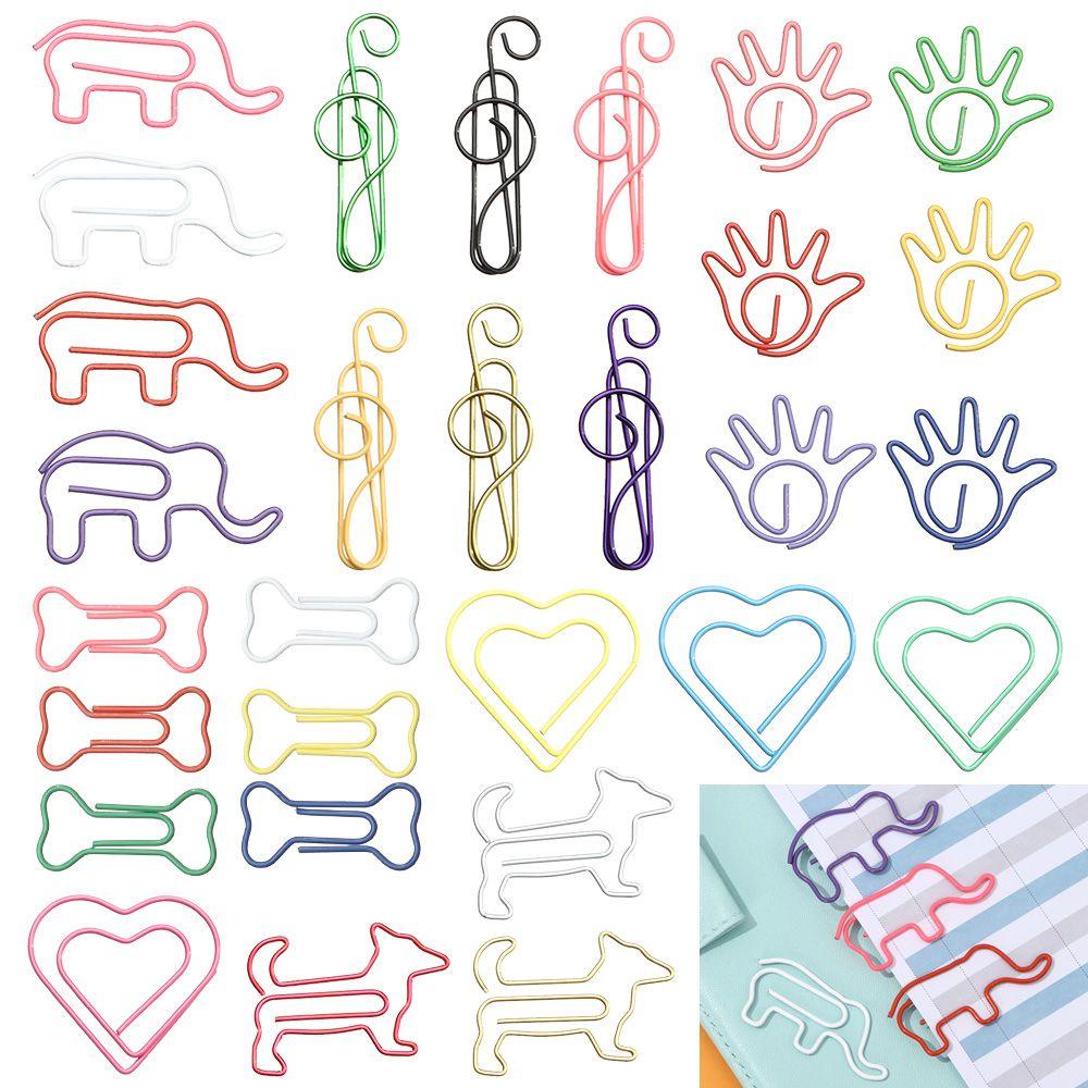 LEISURE Hộp 50 Kẹp Giấy Kim Loại Hình Động Vật Dễ Thương