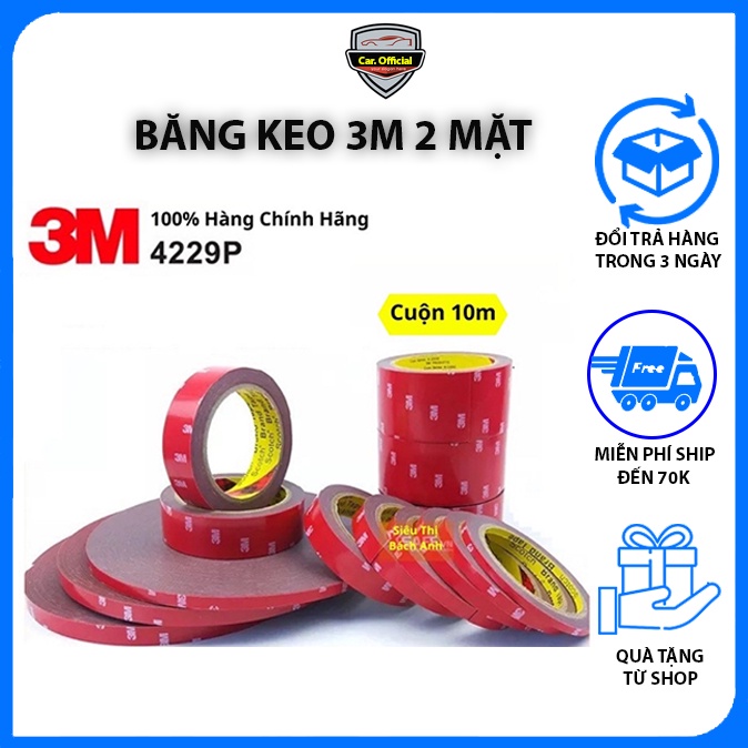 Băng Dính Hai Mặt – Băng Dính 3M – Cường Lực 2 Mặt Siêu Dính Chính Hãng 3M Hai Loại Đục Và Trong