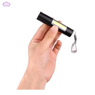 [FL] LED XPE+ COB Mini USB Rechargeable Flashlight with Hanging Rope