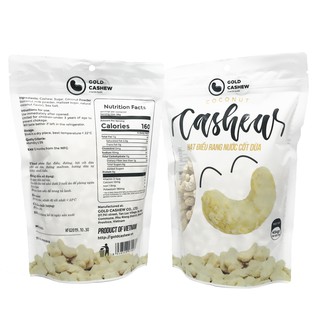 Hạt Điều Rang Nước Cốt Dừa Hàng Cao Cấp Xuất Khẩu Túi Zip 454gr