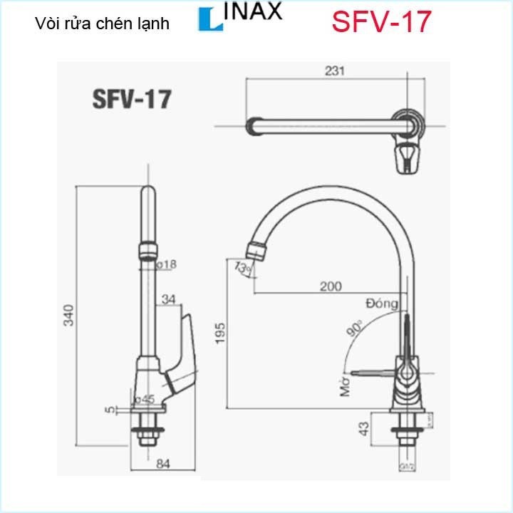 Vòi bếp lạnh SFV-17 INAX chính hãng