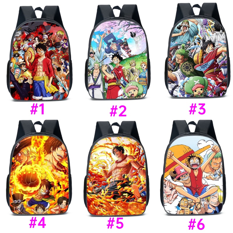 Ba Lô Đi Học In Họa Tiết Hoạt Hình One Piece luffy Cho Bé Trai