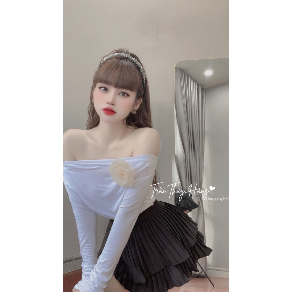 SET ÁO HOTGIRL Trễ Vai + Chân Váy hot hit Cao Cấp