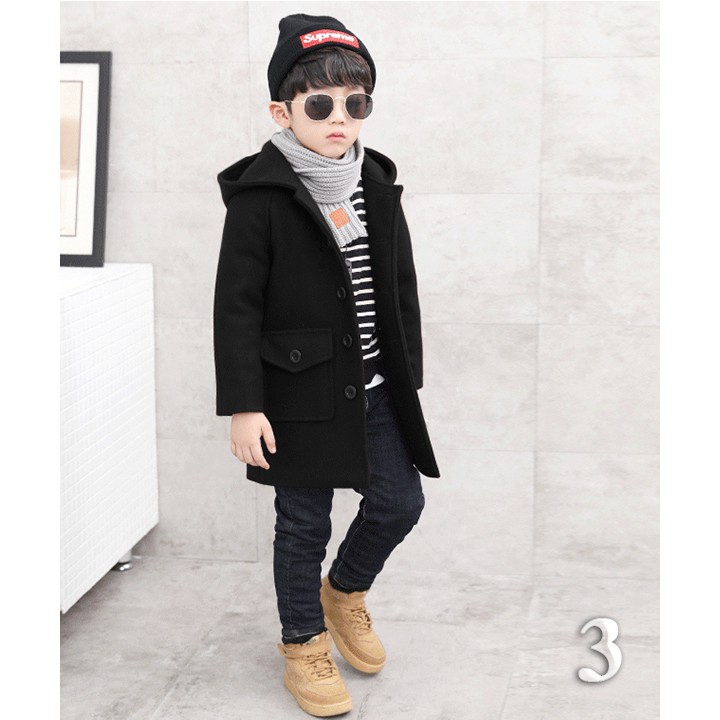 [LH6128} Áo khoác dạ giữ ấm cho bé trai 12-42kg