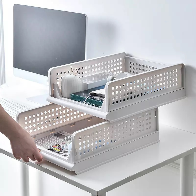 Kệ Ngăn Kéo Phân Chia Tủ Quần Áo, Đồ Dùng Gấp gọn nhựa Thương Hiệu Voi VUÔNG
