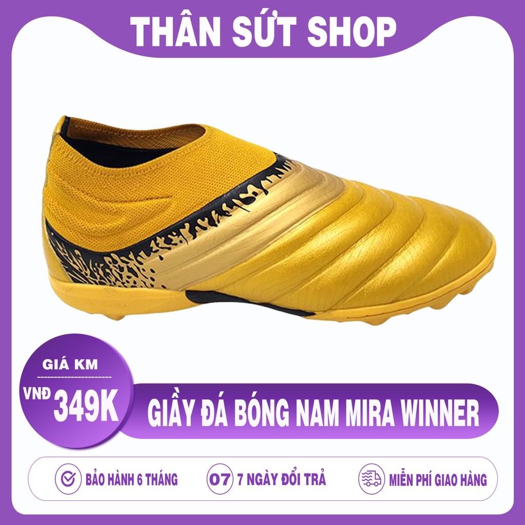 [ CHÍNH HÃNG - GIÁ SALES ] Giầy đá bóng Mira Winner không dây đế cao su