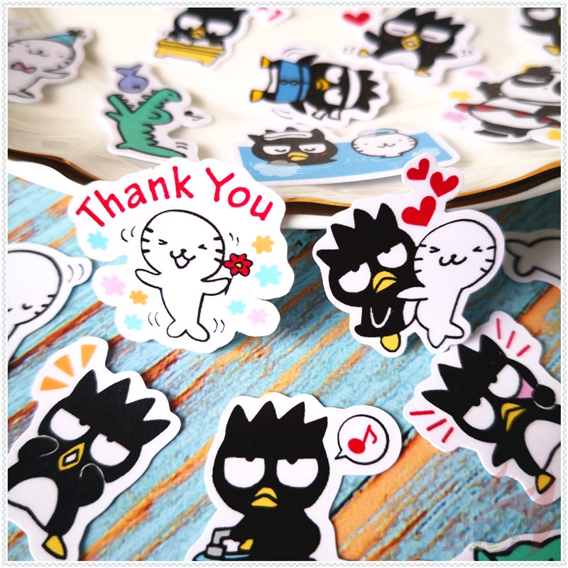❀ Sanrio BAD BADTZ-MARU Q-1 Sanrio Diary Manual Stickers ❀ 40Pcs/Set DIY Scrapbooks Decor Stickers