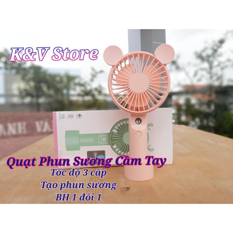 Quạt Phun Sương Tạo Ẩm Cầm Tay, 3 Cấp Độ Quạt, Hạt Sương Cực Mịn