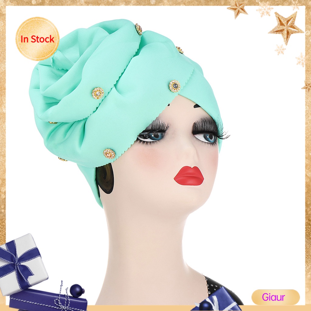 Mũ turban trùm đầu co giãn có thể gấp gọn cho nữ