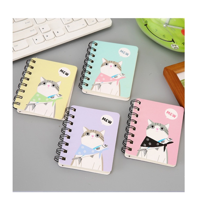 Sổ Tay Mini A7 Tiện Lợi Gáy Lò Xo, Sổ Nhỏ Ghi Chép Cầm Tay Mẫu Cute