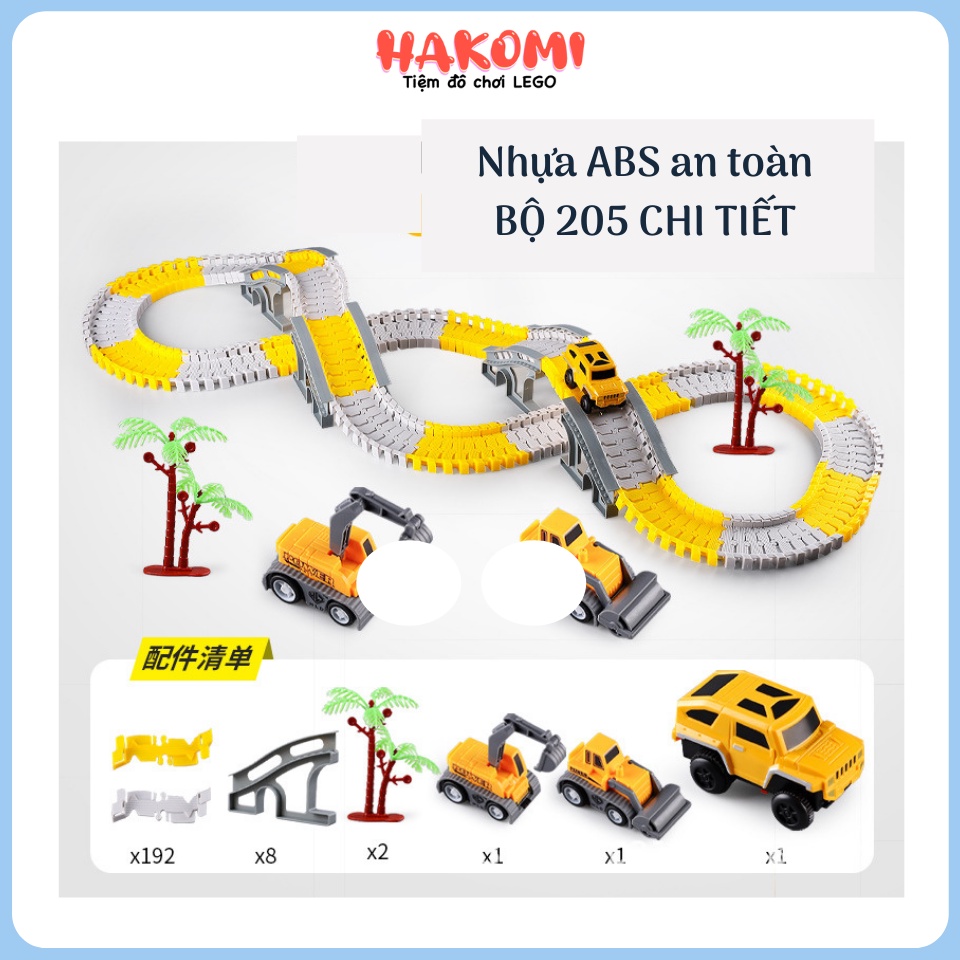 Đồ Chơi Lắp Ráp Đường Ray oto, Máy Xúc Nhiều Chi Tiết Siêu Hot Phát Triển Trí Tuệ Cho Bé