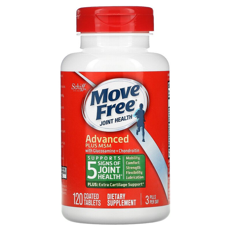 Schiff Move Free Joint Health, Advanced Plus MSM Glucosamine Chondroitin 120 Viên