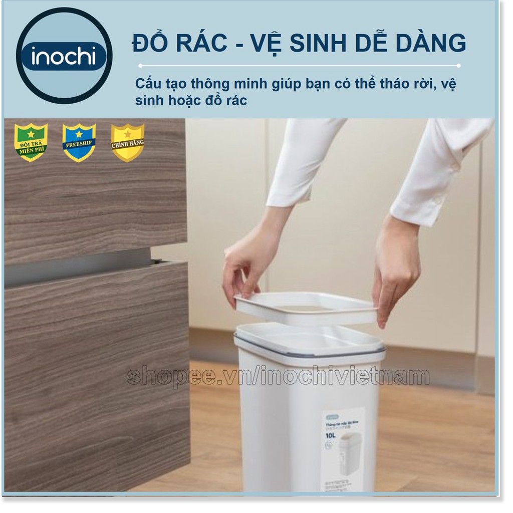 Thùng Rác mini ,Thông Minh Nhựa Nắp Lật Inochi 5/10/15 Lít Rất Đẹp Làm Sọt Rác THRNL10L