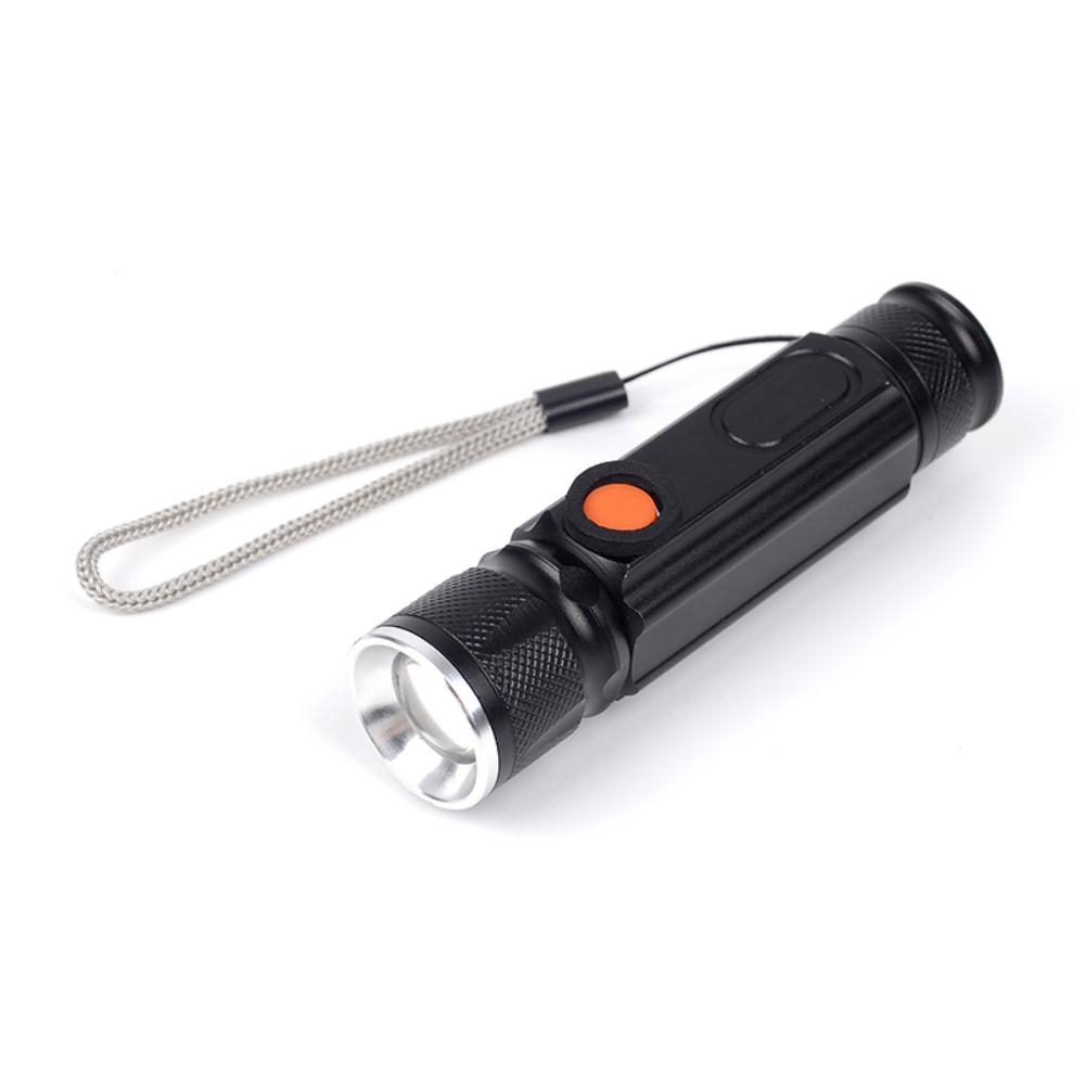 Đèn pin T6 COB LED độ sáng 10000 có thể thu phóng ánh sáng 4 chế độ và sạc lại được qua cổng USB