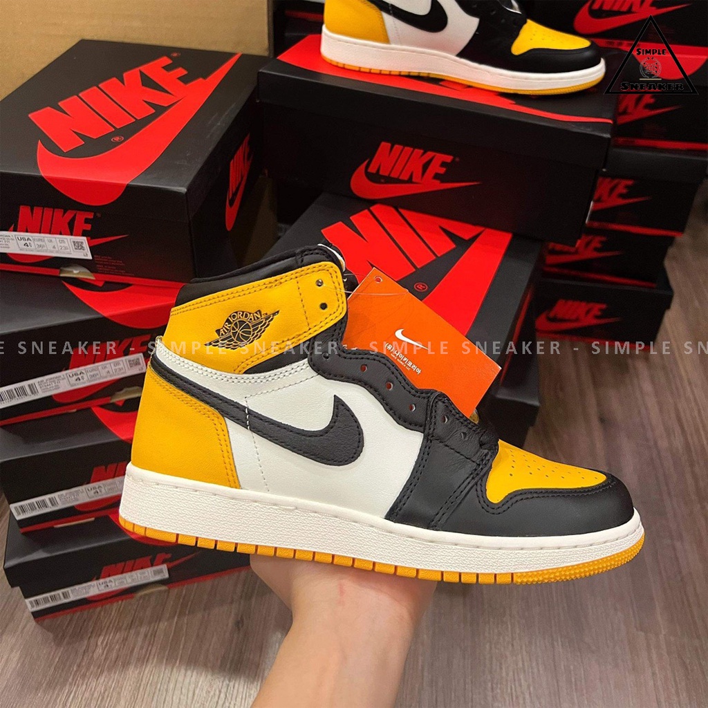 Giày Jordan 1 High OG 🔴CHÍNH HÃNG🔴 Nike Air Jordan 1 Retro High OG Taxi Yellow Toe  - Simple Sneaker