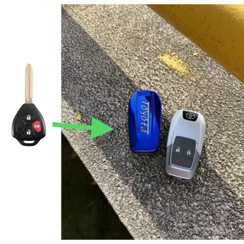 Vỏ chìa khoá độ gập xe Toyota 3 NÚT ( đời 2003 - 2015 ) Innova, Fortuner, Vios, Yaris, Corolla, Altis, Camry...