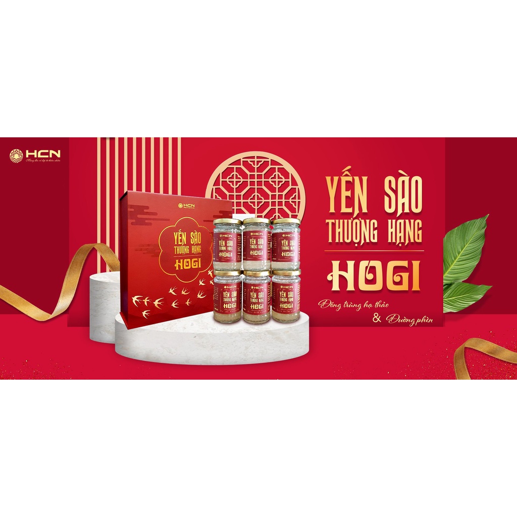 YẾN SÀO ĐÔNG TRÙNG HẠ THẢO HOGI THƯỢNG HẠNG 1 HỘP 6 HŨ x 100ml