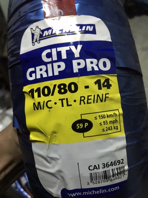 [Mã LIFEAU5SALE giảm 20k đơn 50k] 1 cái Vỏ michelin city grip pro đủ size đủ loại xe , tay ga và xe số