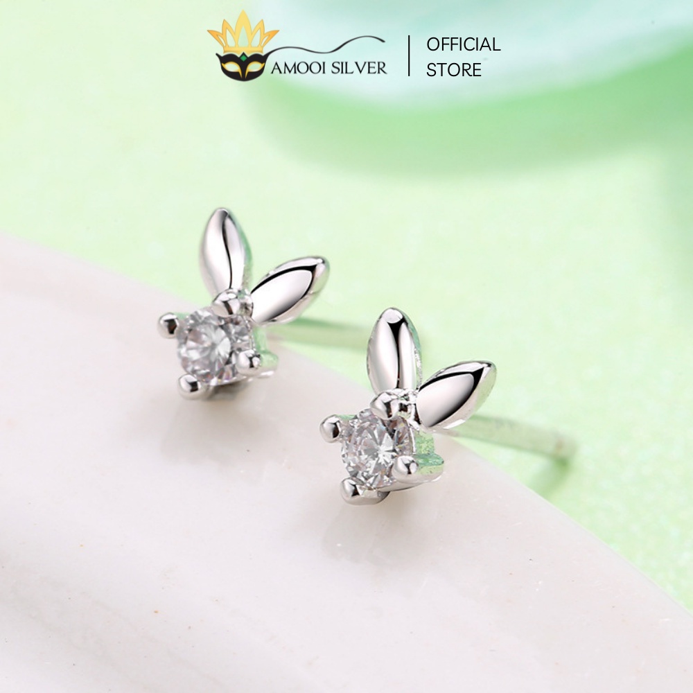 Bông tai bạc S925 đôi thỏ nhí - Amooi Silver AB168