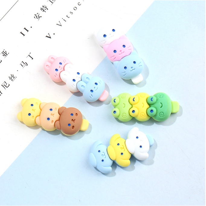 Sticker jibbitz kem que nhân vật gấu, thỏ, mèo con gắn dép sục Crocs
