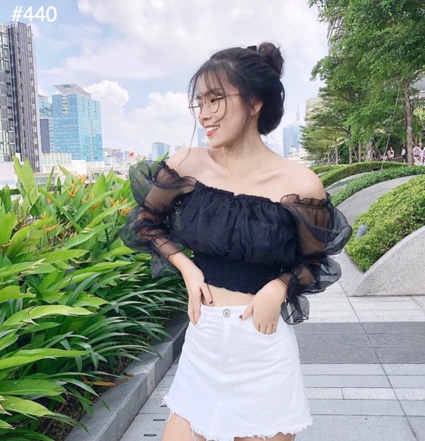 Áo crop tay xốp kèm ảnh thật | BigBuy360 - bigbuy360.vn