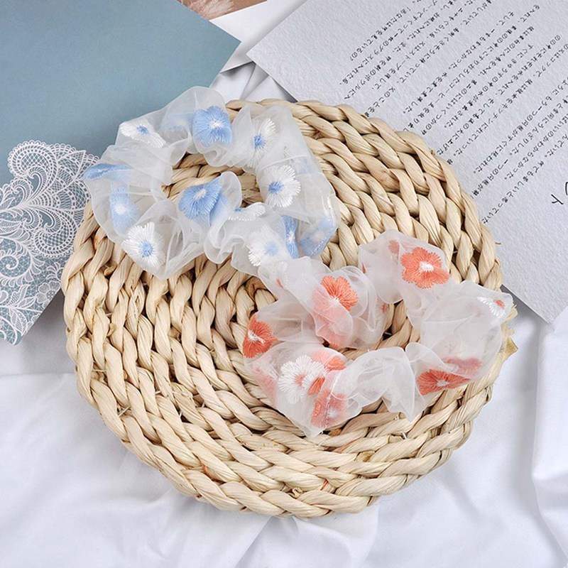 Dây Buộc Tóc Co Dãn Trang Trí Hoa Xinh Xắn Dành Cho Nữ