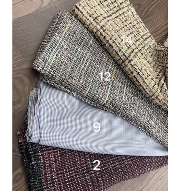 Vải Dạ Tweed , dạ kẻ zigzac , dạ may áo khoác nữ, chân váy, zip vest mùa đông,