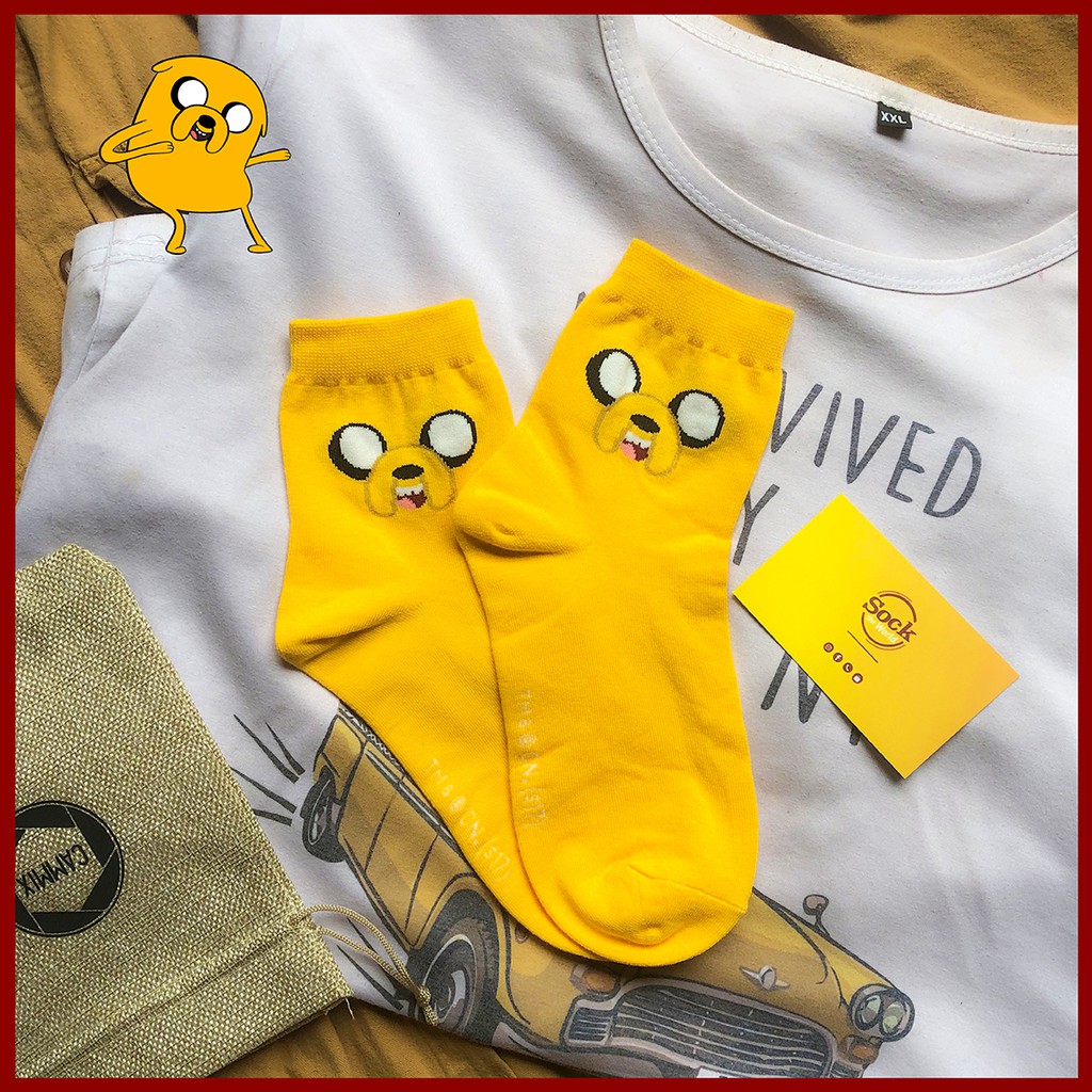 Tất Vớ Cao Cổ Hàn Quốc CUPPO Hoạt Hình Adventure Time Chất Liệu Cotton Siêu Mát Chống Mùi Hiệu Quả