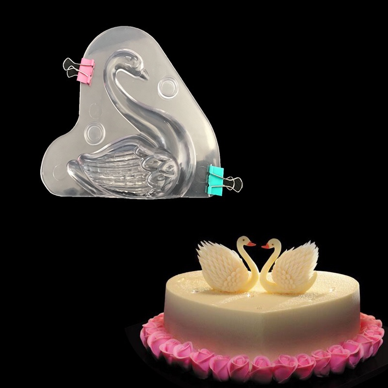 Khuôn silicone làm bánh hình thiên nga 3D độc đáo tiện dụng cho nhà bếp