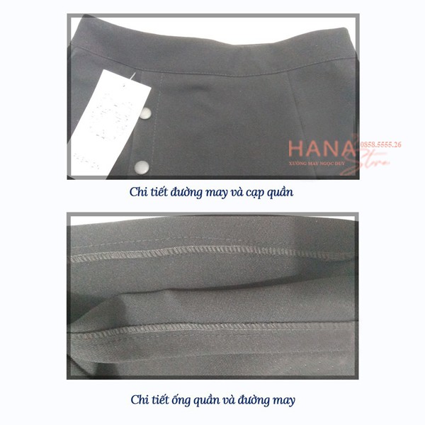 Quần giả váy ngắn chũ A màu đen ôm vạt chéo phối 3 cúc bấm - Kiểu chân váy ngắn dáng chữ A vải - Mặc đi làm công sở học | BigBuy360 - bigbuy360.vn