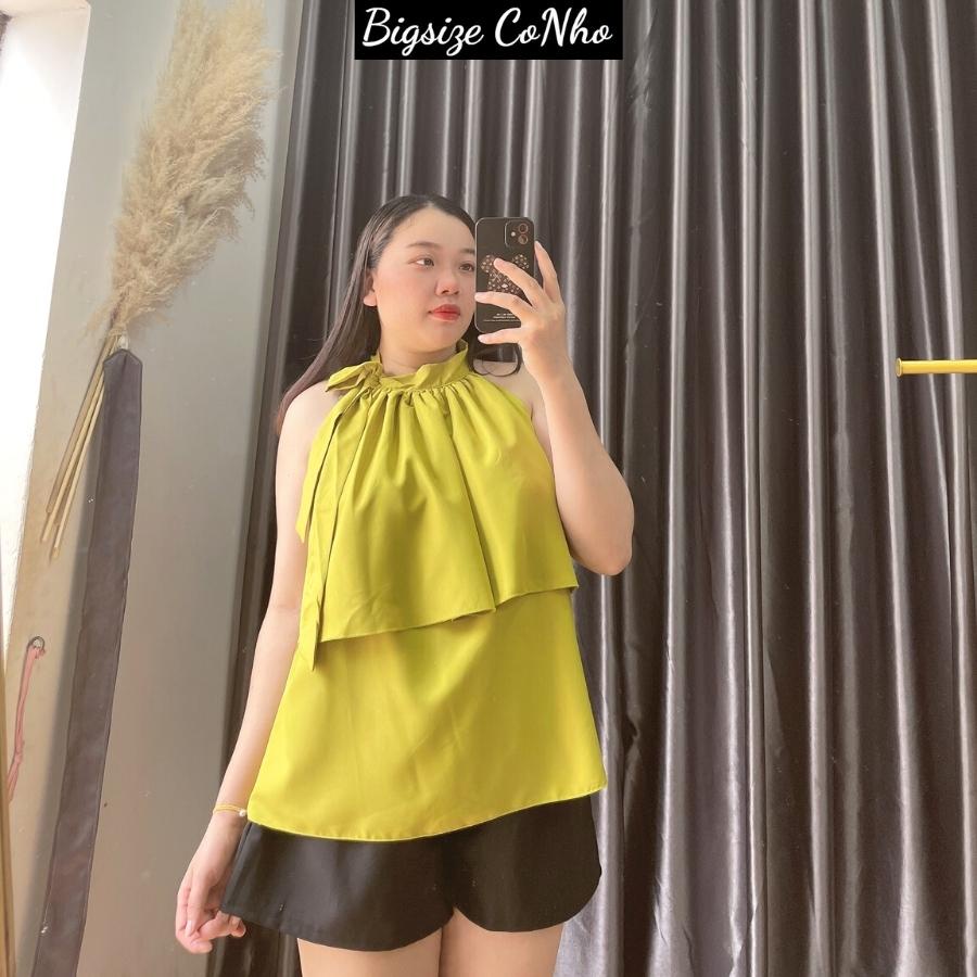 Áo yếm Bigsize nữ hai tầng dáng dài sát nách cách điệu phía trước AT12