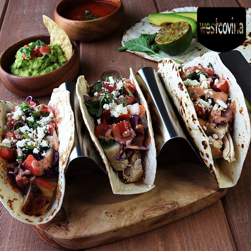 [Hot]☀ Giá Đỡ Bánh Taco Hình Sóng Bằng Thép Không Gỉ