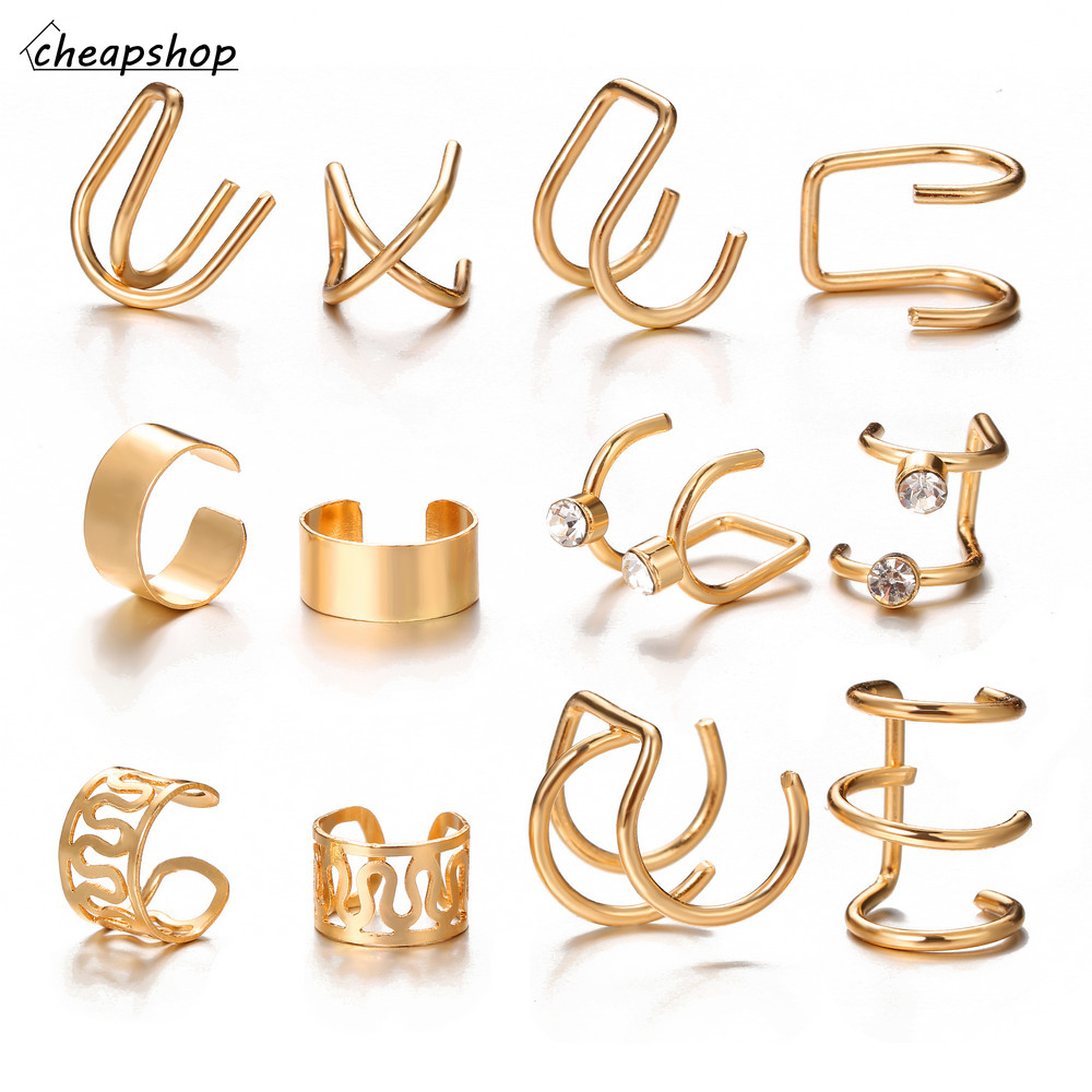 Set kẹp tai iF YOU dạng mở có thể điều chỉnh thời trang retro Hàn Quốc cho nữ