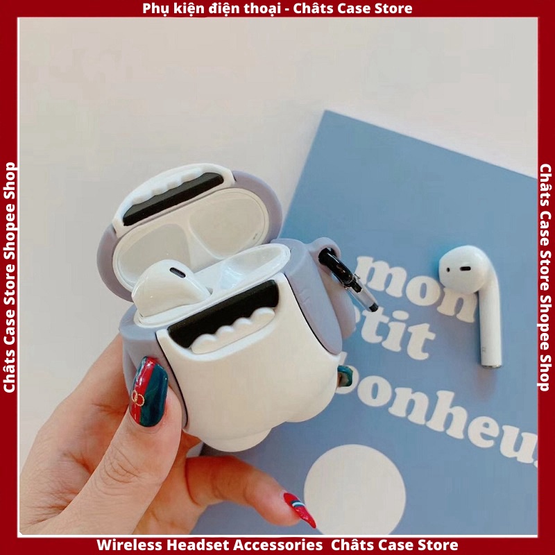 Case Ap 1/2 & Pro 🔥 Freeship 🔥 VỎ BỌC  MODEL CÁ MẬP CUTE - Case Cho Tai Nghe Không Dây (Bluetooth) - Châts Case Store