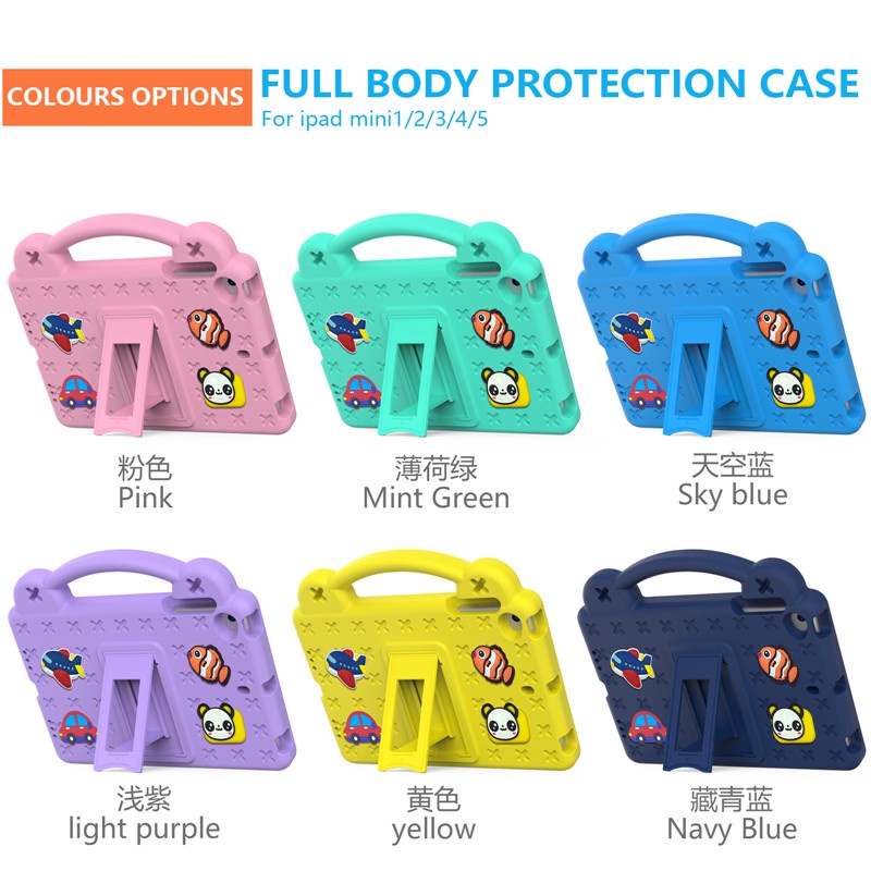 Ốp Máy Tính Bảng Chống Sốc Có Tay Cầm Và Dây Đeo Dành Cho Trẻ Em Kích Thước 7.9 inch 8.3 inch iPad Mini 1 2 3 4 5 6