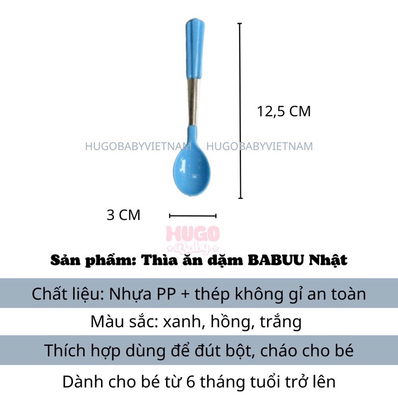 Thìa ăn dặm inox Babuu Nhật Bản cho bé